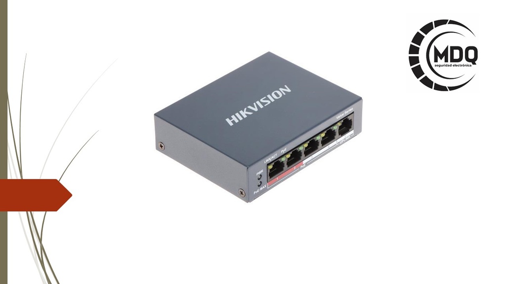 SWITCH HIKVISION DS-3E0105P-E/M(B) 4 + 1 POE !