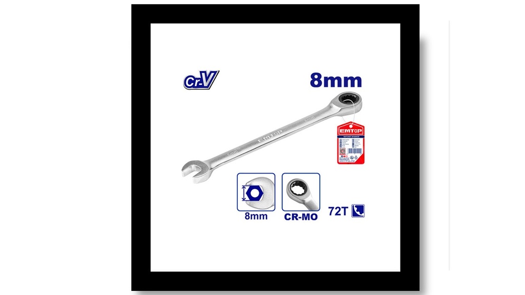 LLAVE COMBINADA CON RATCHET 8mm