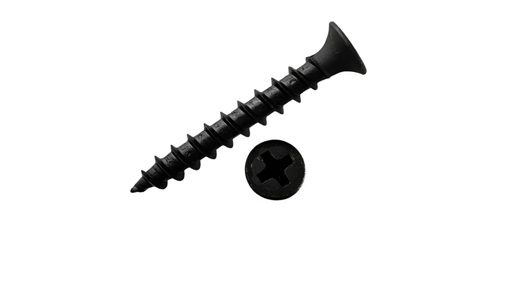 TORNILLO FIC MADERA 8 x 1 3/4&quot; (21 x 45mm) NEGRO PACK 10 UNIDADES