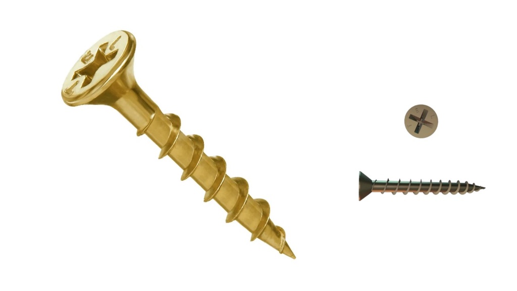 TORNILLOS FIC MADERA 10 x 1 3/4&quot; (22 x 45mm) DORADO