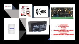 KIT HIBRIDO HIKVISION PHA20B 4 ZONAS + COMUNICADOR 3G/4G (Gabinete+fuente+sirena interior+pir+placa+comunicador+bateria))